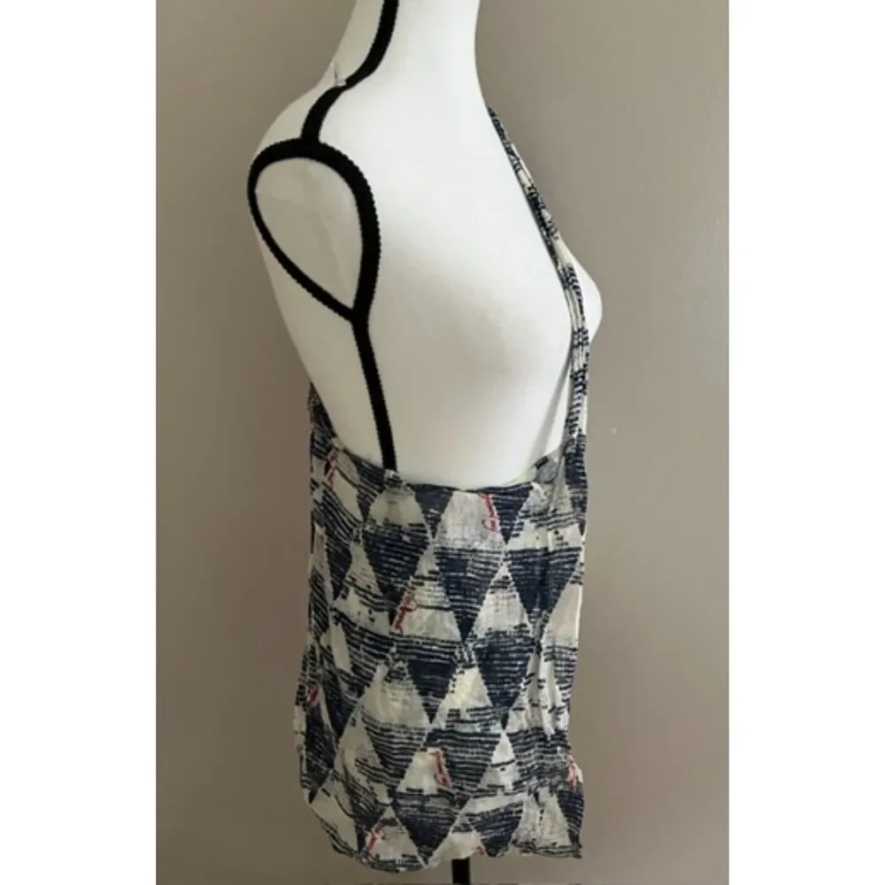 Free People sheer tote/hobo with a geometric design.